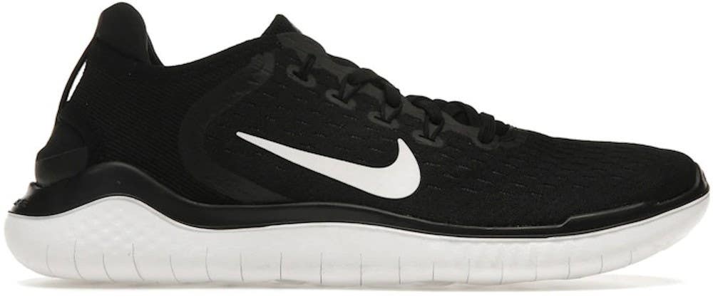 Size 7 - Nike Free RN 2018 Black White  (Women's) 942837-001