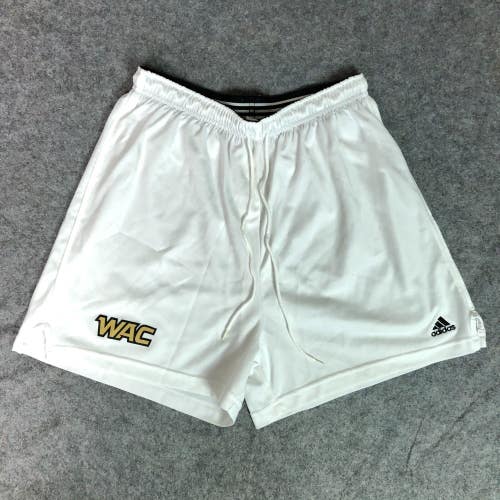 WAC Western Athletic Conference Womens Shorts Adidas Large White Gold NCAA ^