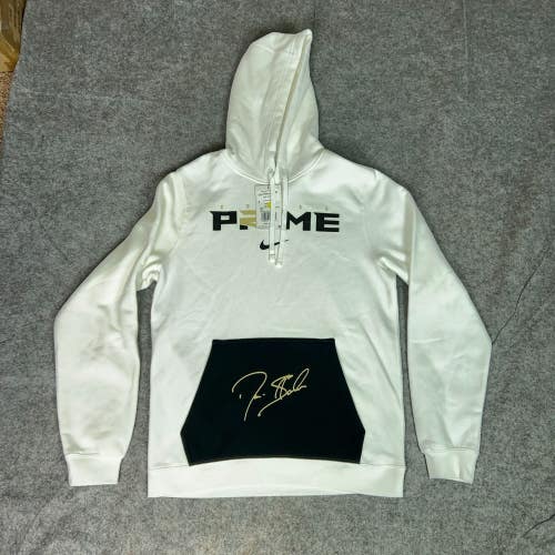 Nike Mens Hoodie Small White Black Coach Prime Deion Sanders Sweatshirt Colorado