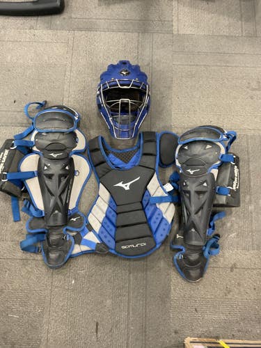 Used Mizuno SAMURAI Catchers Chest Protector Royal Blue Adult 11614-S000244475