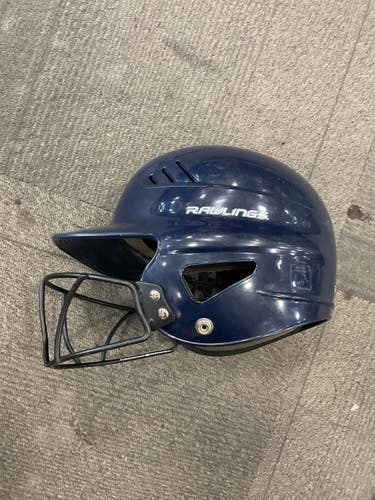 Used Rawlings CFTBH-R1 Batting Helmet w/Mask Navy Blue SM 11614-S000244448