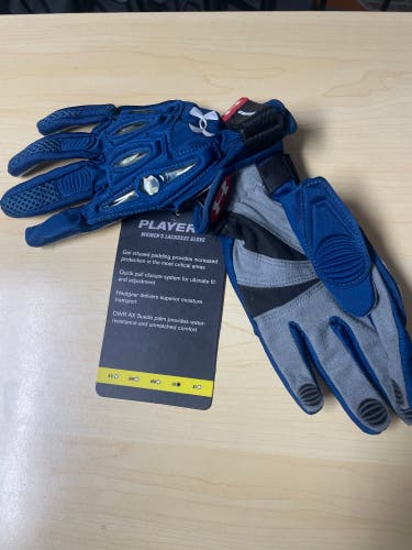 Under Armour women’s  player 2 lacrosse Gloves (New) blue