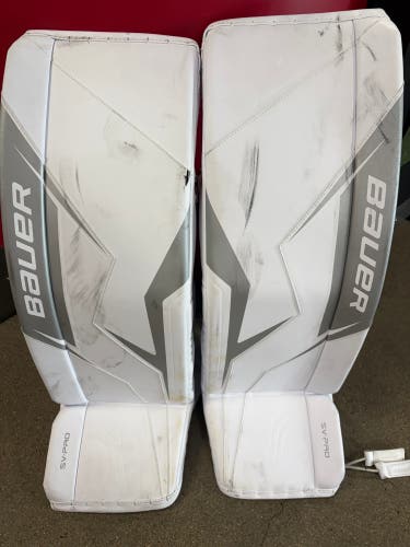 White XL 36+" Senior Bauer SV-PRO Goalie Leg Pads (Used)