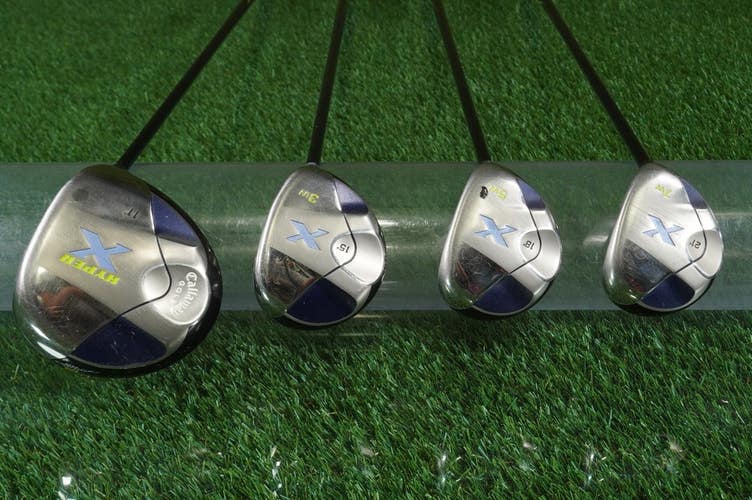 Women's Callaway Hyper X Driver + Woods Set 1W 3W 5W 7W Aldila 55g Ladies  RH