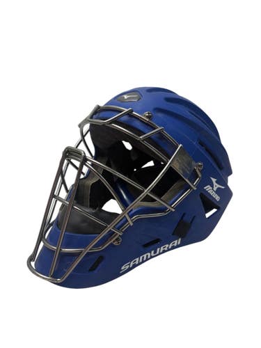 Used Mizuno SAMURAI Catchers Helmet w/Mask Royal Blue S/M 11835-S000212699