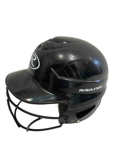Used Rawlings CFTBH-R1 Batting Helmet w/Mask Black One Size 11692-S000157522