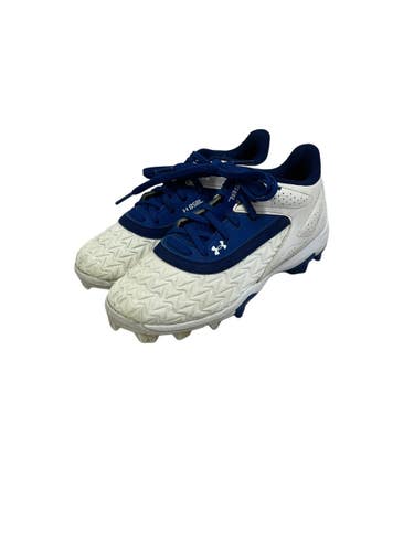Used Under Armour LEADOFF LOW RM BB/SB Cleats White And Royal Blue Junior 02.5 11692-S000157547