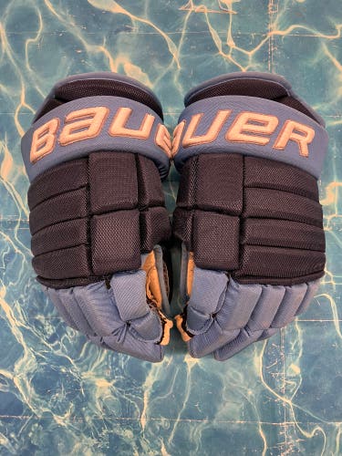 Senior Bauer Vapor Team Pro Gloves 14" | NH Mountain Kings (Used)