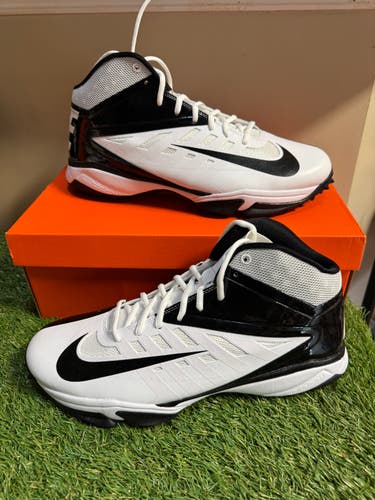 Men’s 14 Nike Vapor Pro 3/4 Destroyer Football Cleats White/Black 527879-100 NEW