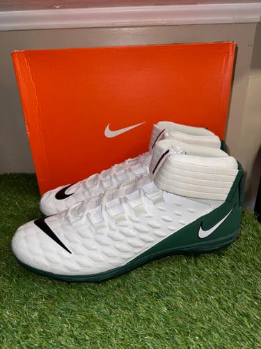 Men's 16 Nike Force Savage Pro 2 P PE Football Cleats NFL White/Green BV3969-107