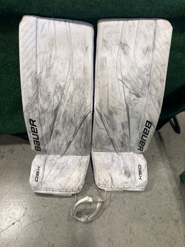 White Bauer GSX (2023 Model) Goalie Leg Pads (Used) | Intermediate Medium (31+)