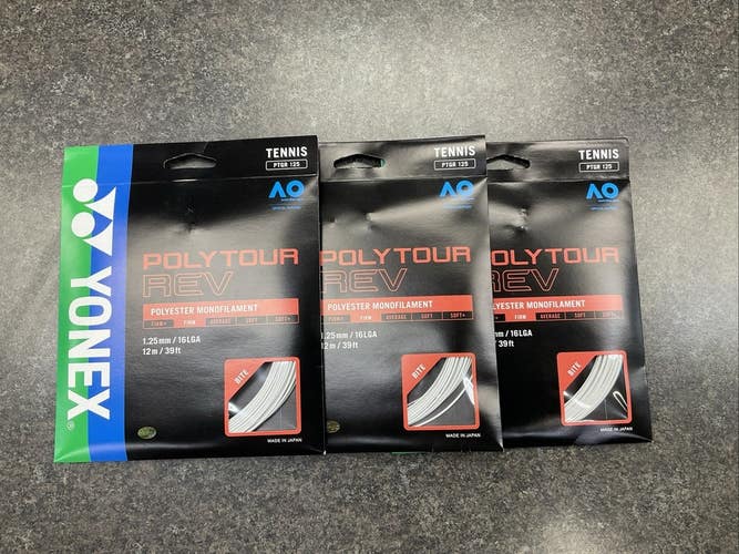 Yonex Poly Tour Rev 16L Gauge (White) 3 Pack