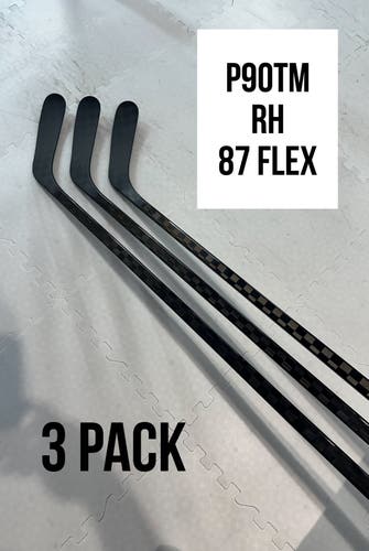 Senior(3x)Right P90TM 87 Flex 67” ProBlackStock™ Unbranded Blackouts Pro Stock Nexus Hockey Sticks