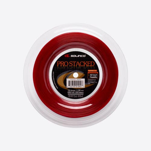 Solinco Pro Stack  16g 1.30mm 656 feet / 200m Tennis String Reel, Red
