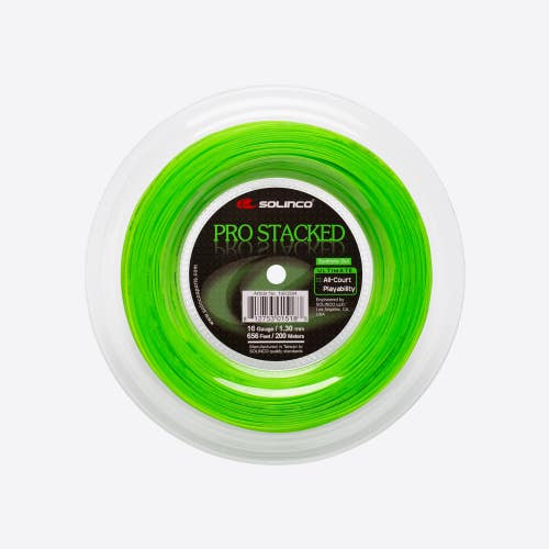 Solinco Pro Stack  16g 1.30mm 656 feet / 200m Tennis String Reel, Green