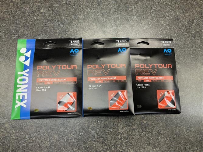 Yonex Poly Tour Rev 16 Gauge (Orange) 3 Pack