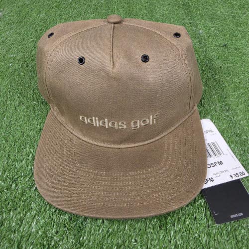 Adidas Golf Waxed Canvas Hemp 5 Panel Hat Brown Adjustable OSFM Unisex