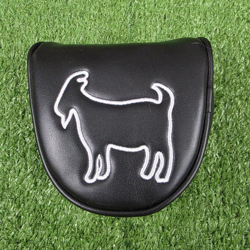 Goated Golf Black Leather Mallet OG Headcover Putter Head Cover Magnet Close