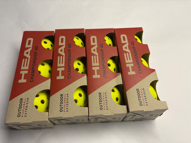 Head Championship 40 Outdoor Pickleballs Lot Of 12 Total