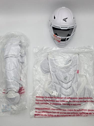 Easton Jen Schro My Very First Youth Softball Catcher's Set White X-small Ages 6-9 (New)