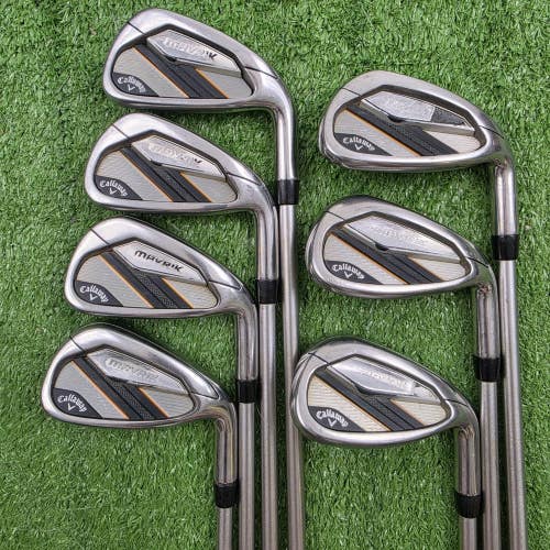 Callaway Mavrik Green Line Iron Set 5-PW AW KBS C-Taper 120 Stiff 1 Upright RH