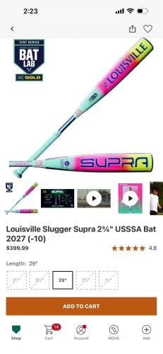 Louisville Slugger (New) USSSA Certified Bat