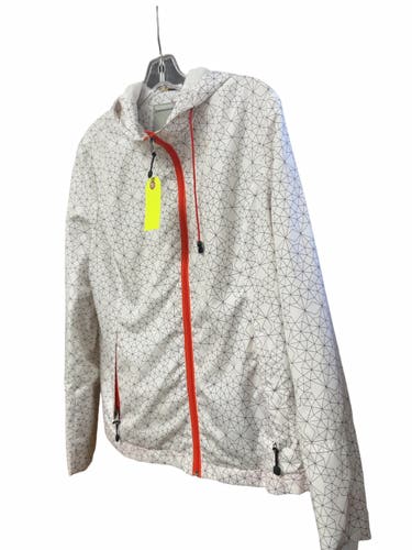 Warehouse One Geometric Rain Jacket Medium White
