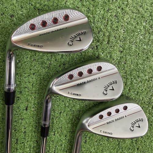 Callaway Mack Daddy 4 MD4 Wedge Set 50 54 58 Stiff Flex Left Handed +1/2 Long