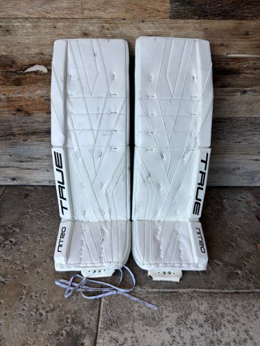 White 35" + 2" Senior True Nitro Goalie Leg Pads