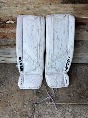 White 33" Senior Bauer Supreme M5 Pro Goalie Leg Pads