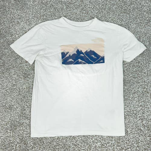 North Face Shirt Mens Medium White Mountain Graphic Tee T Outdoor Hiking Casual