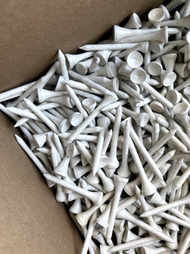 White Wood Golf Tees 2 1/8” Bulk 1000 Count Lot of NEW High Performance Tees