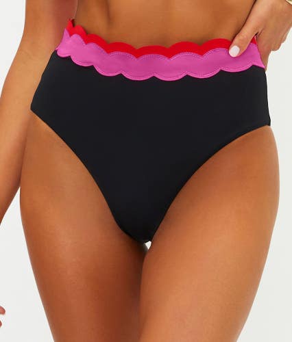 Beach Riot Harriet Bikini Bottom Womens S Electric Wave Stretch Swimwear GBO3791