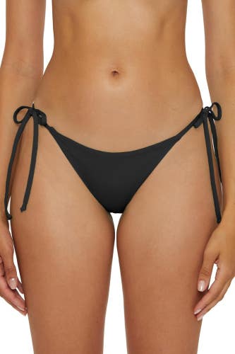 BECCA Color Code Demi Bikini Bottom Womens Large Black Tie Side Swimwear GBO3682