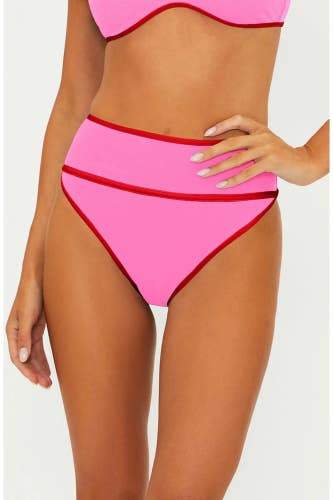 Beach Riot Carlotta Bikini Bottom Women's Medium Electric Pink Swimwear GBO3813