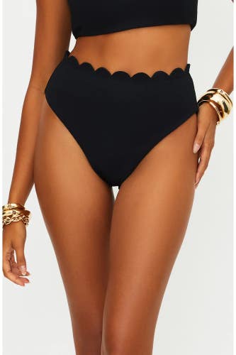 Beach Riot Nessa Bikini Bottom Women's Medium Black High Waist Swimwear GBO3787