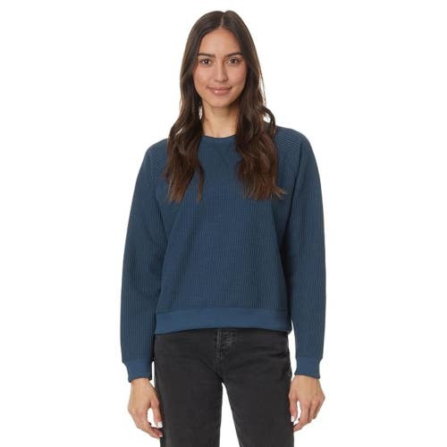 Toad&Co Bitterroot Sweater Women's Large Midnight Waffle Knit Pullover GBO3854