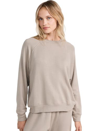 Splits59 Andie Sweatshirt Women's M Latte Fleece Oversized Raglan Sleeve GBO3879