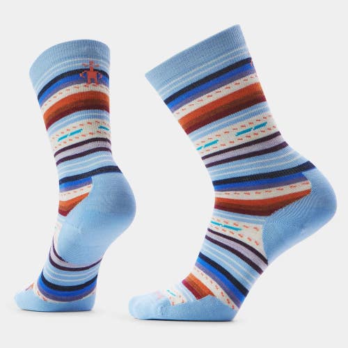 Smartwool Everyday Margarita Crew Sock Unisex Large Serene Blue Cushion GBO3736