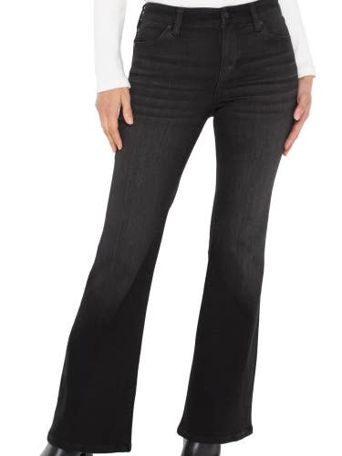 Liverpool Los Angeles Hannah Flare Jeans Women's 10 Black Denim Mid Rise GBO3823