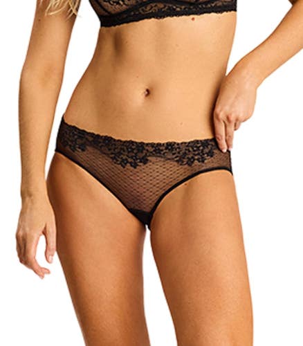 Commando Double Take Bikini Bottom Womens SM/MD Black Lace Stretch Brief GBO3656