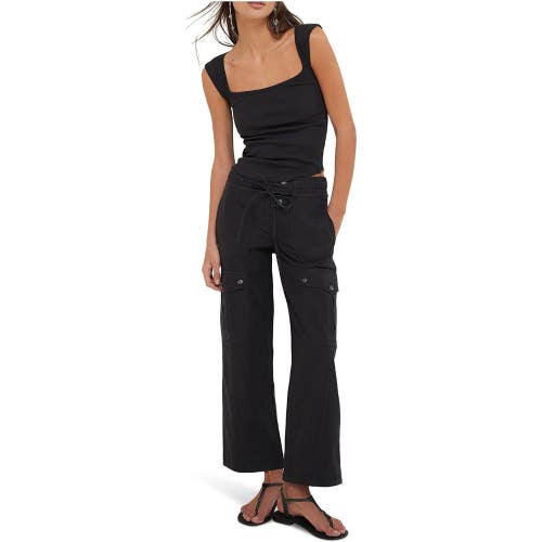 Free People We the Free Park Ave Cargo Pants Women's S Black Drawstring GBO3835