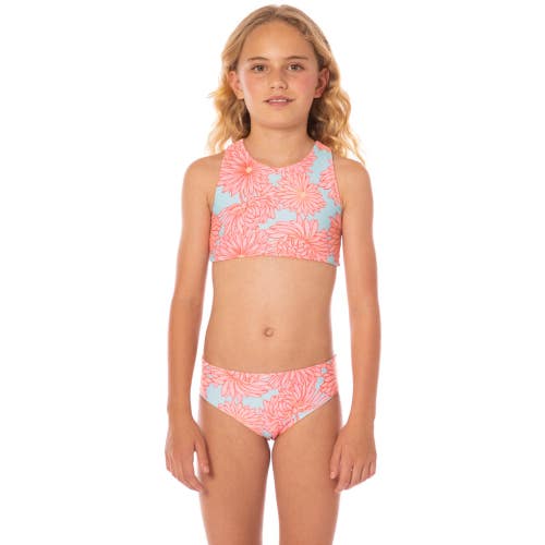 Maaji Tropical Bloom Seastar Bikini Set Girls 14 Open Blue Floral Beach GBO3790