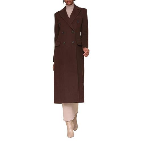 Avec Les Filles Strong Shoulder Hourglass Coat Women's Medium Espresso GBO3888