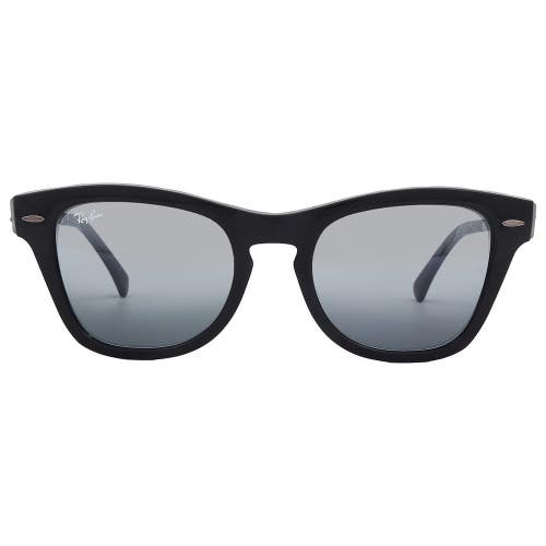 Ray-Ban RB0707SM Sunglasses Men's Blue Gradient Lens Square Black Frame GBO3750