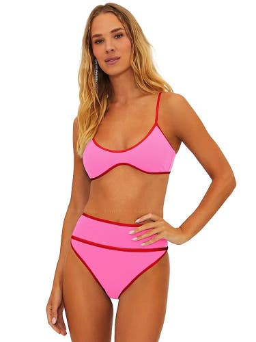 Beach Riot Carlotta Bikini Bottom Women's S Electric Pink Swimwear Beach FROG861