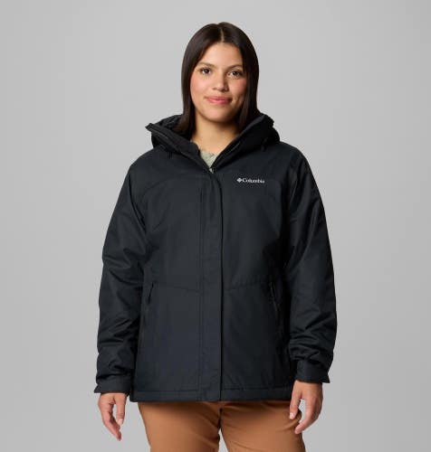 Columbia Bugaboo III Interchange Jacket Womens Large Black Fleece Hooded GBO3747