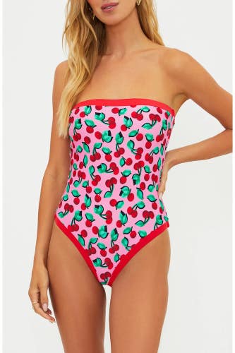 Beach Riot Amber One Piece Women's Medium Mon Cherry Stretch Swimsuit FROG853