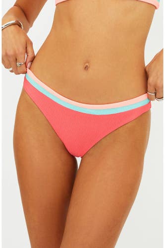 Beach Riot Saffron Bikini Bottom Women's M Guava Jelly Stretch Swimwear FROG848