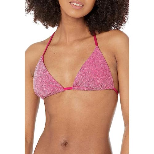 Trina Turk Cosmos Triangle Bikini Top Women's 10 Pink Stretch Swimwear FROG824